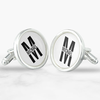 Personalized Monogram And Name Cufflinks by manadesignco at Zazzle