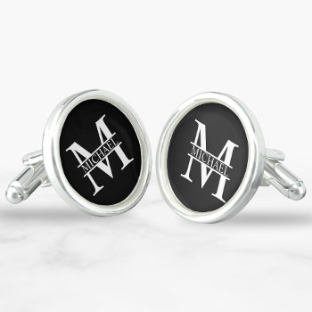 Personalized Monogram And Name Cufflinks by manadesignco at Zazzle