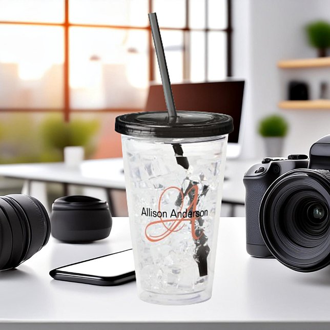 Personalized Monogram and name custom  Acrylic Tumbler (Creator Uploaded)