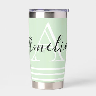 Personalized monogram and name custom color insulated tumbler