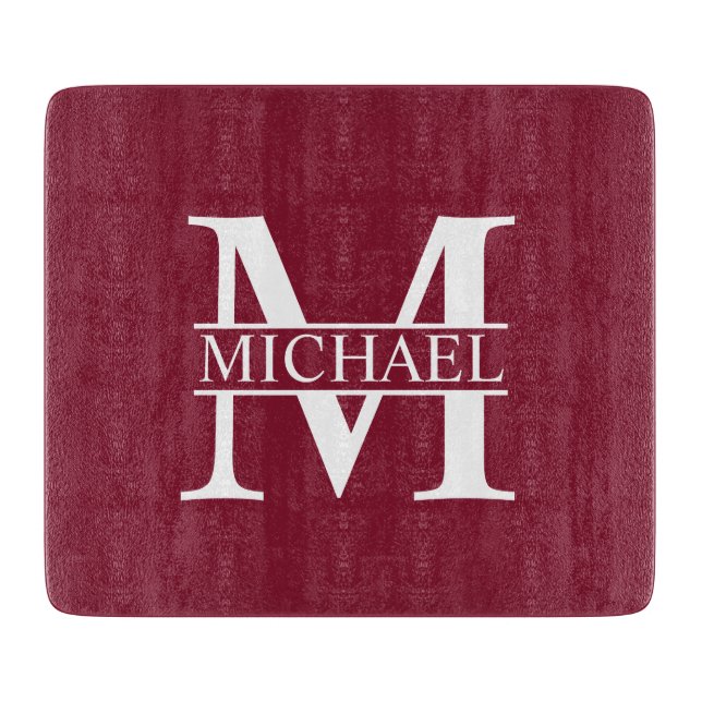 Personalized Monogram and Name Cutting Board (Front)