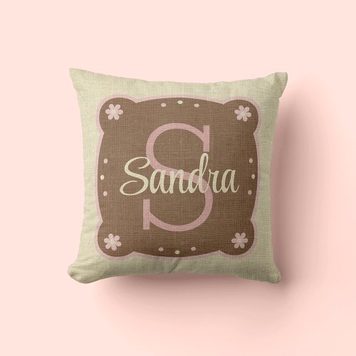 Personalized Monogram and Name Decorative Throw Pillow