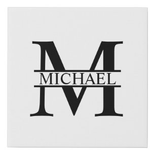 Personalized Monogram and Name Faux Canvas Print