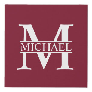 Personalized Monogram and Name Faux Canvas Print