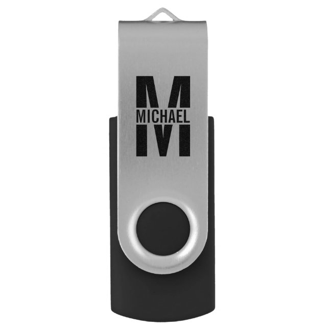 Personalized Monogram and Name Flash Drive (Front Vertical)