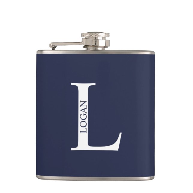 Personalized Monogram and Name Flask (Front)