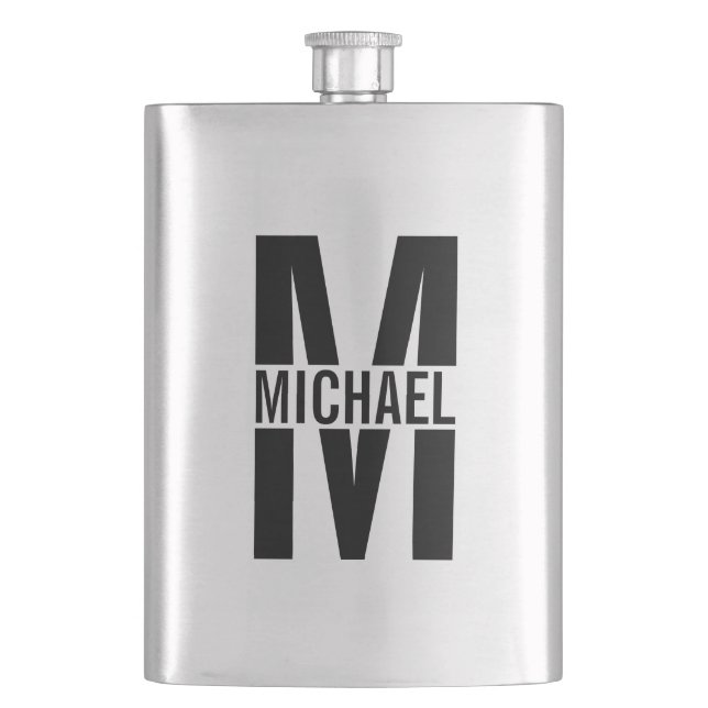 Personalized Monogram and Name Flask (Front)