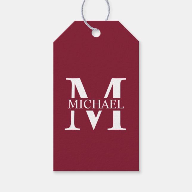 Personalized Monogram and Name Gift Tags (Front)
