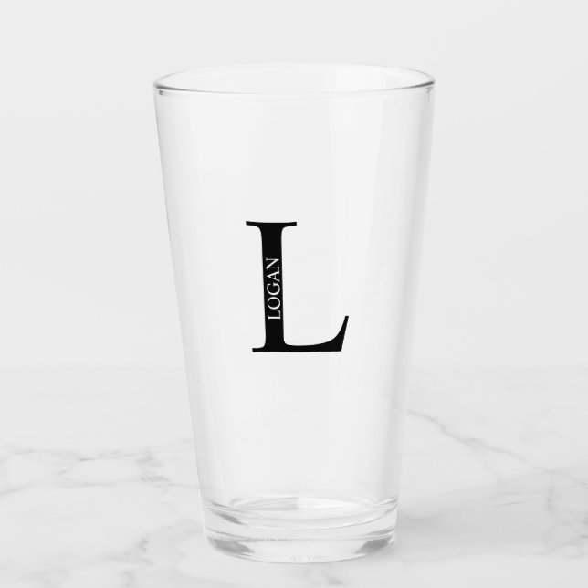 Personalized Monogram and Name Glass (Front)