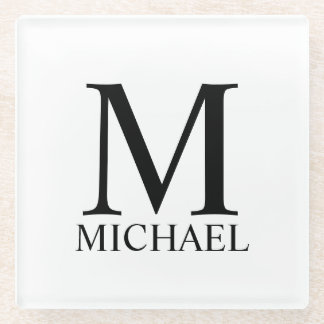 Personalized Monogram and Name Glass Coaster