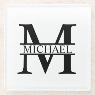 Personalized Monogram and Name Glass Coaster