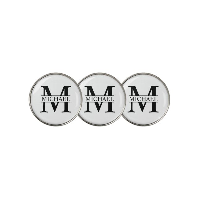 Personalized Monogram and Name Golf Ball Marker (3 Up)