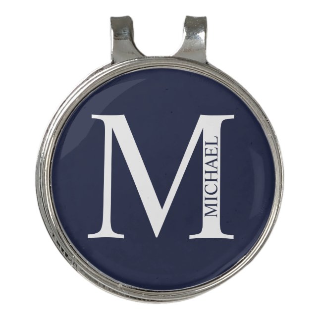 Personalized Monogram and Name Golf Hat Clip (Front)