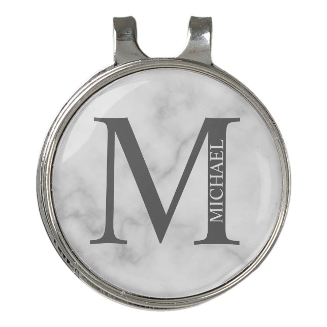 Personalized Monogram and Name Golf Hat Clip (Front)