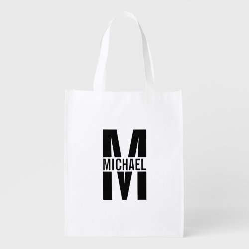 Personalized Monogram and Name Grocery Bag
