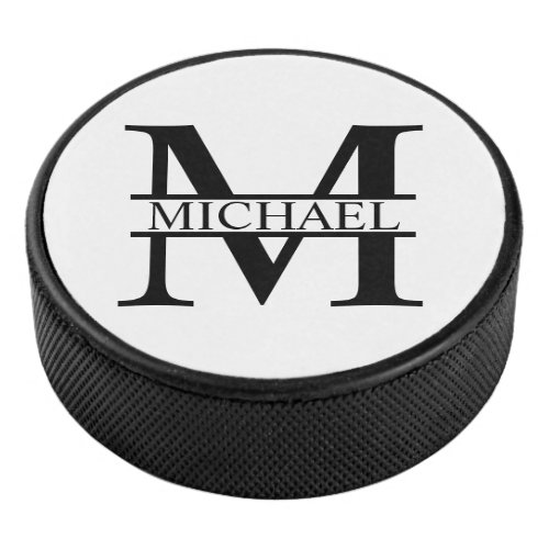 Personalized Monogram and Name Hockey Puck