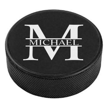 Personalized Monogram and Name Hockey Puck