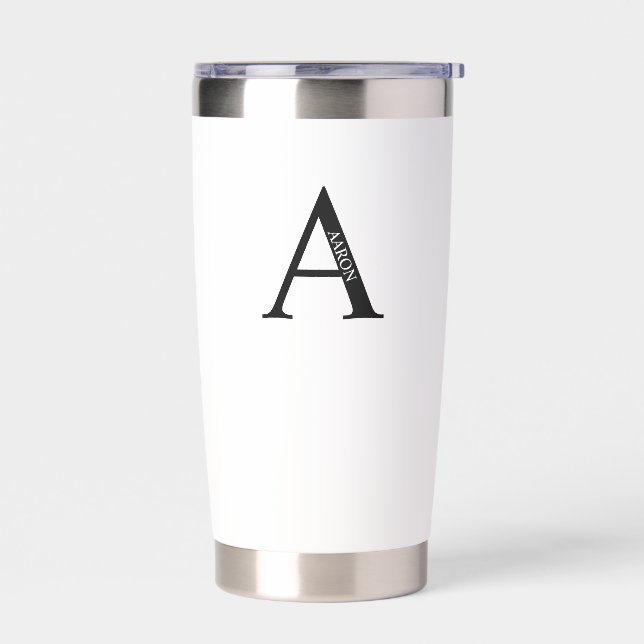Personalized Monogram and Name Insulated Tumbler (Left)