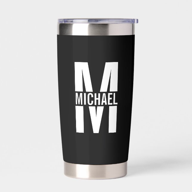 Personalized Monogram and Name Insulated Tumbler (Left)