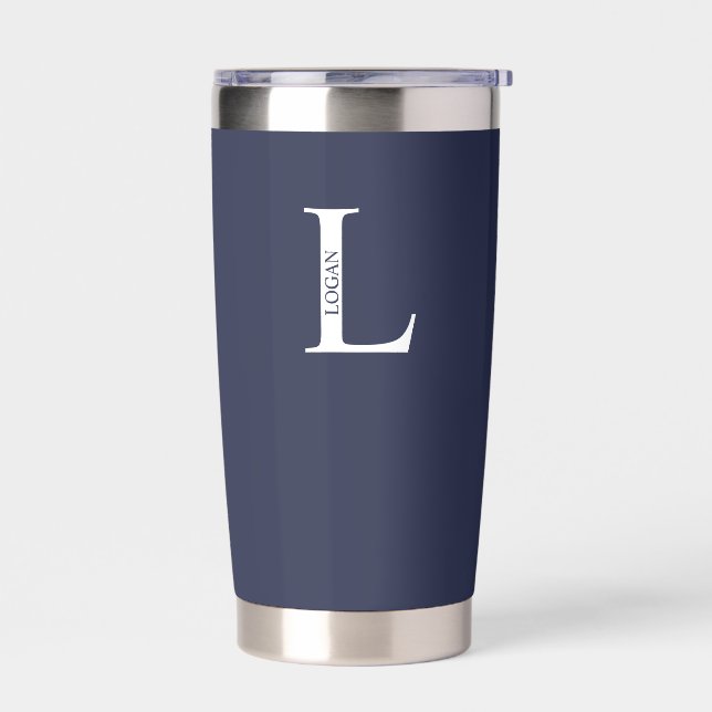 Personalized Monogram and Name Insulated Tumbler (Left)