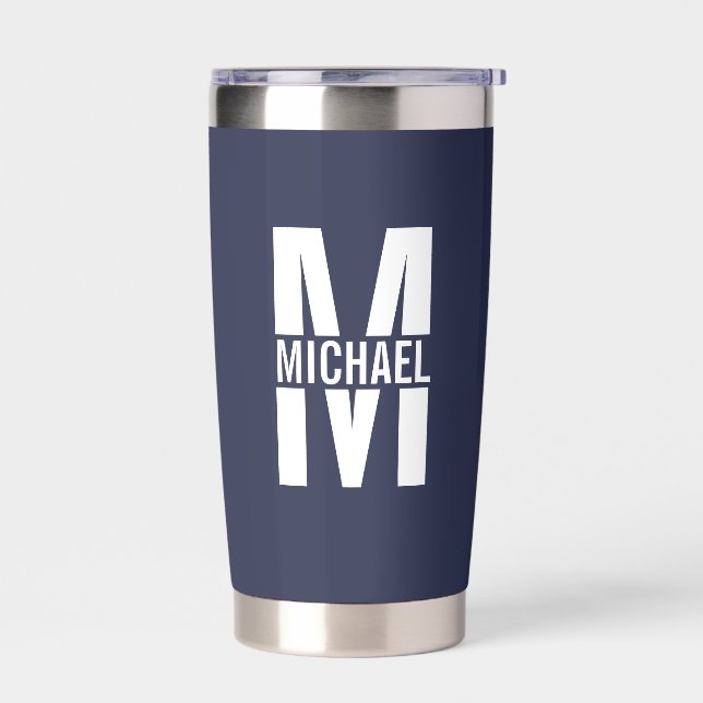 Personalized Monogram and Name Insulated Tumbler (Left)