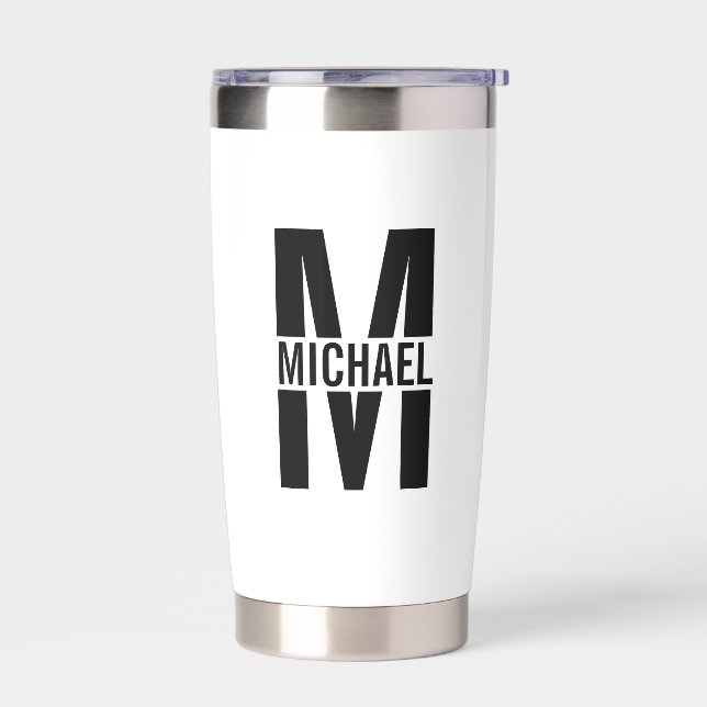 Personalized Monogram and Name Insulated Tumbler (Left)