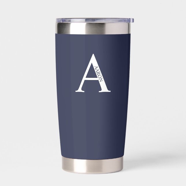 Personalized Monogram and Name Insulated Tumbler (Left)