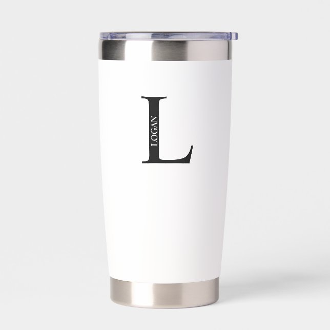 Personalized Monogram and Name Insulated Tumbler (Left)