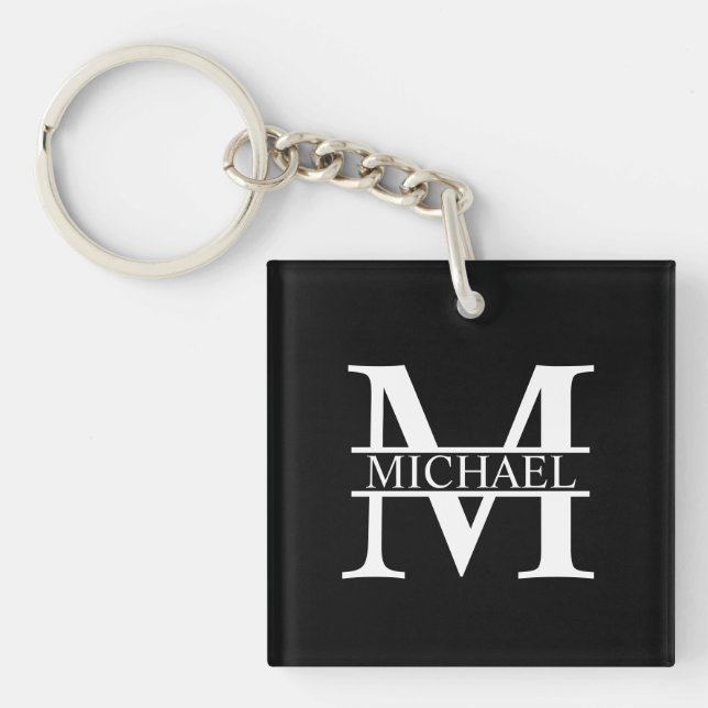Personalized Monogram and Name Keychain (Front)