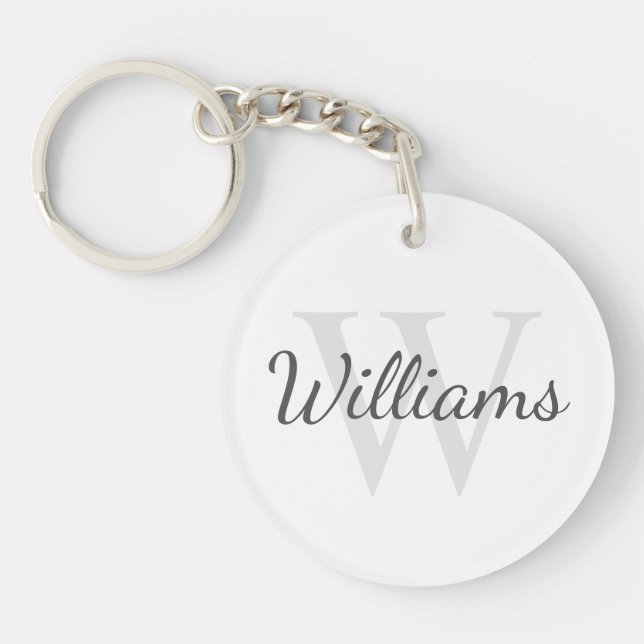 Personalized Monogram and Name Keychain (Front)