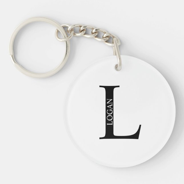 Personalized Monogram and Name Keychain (Front)