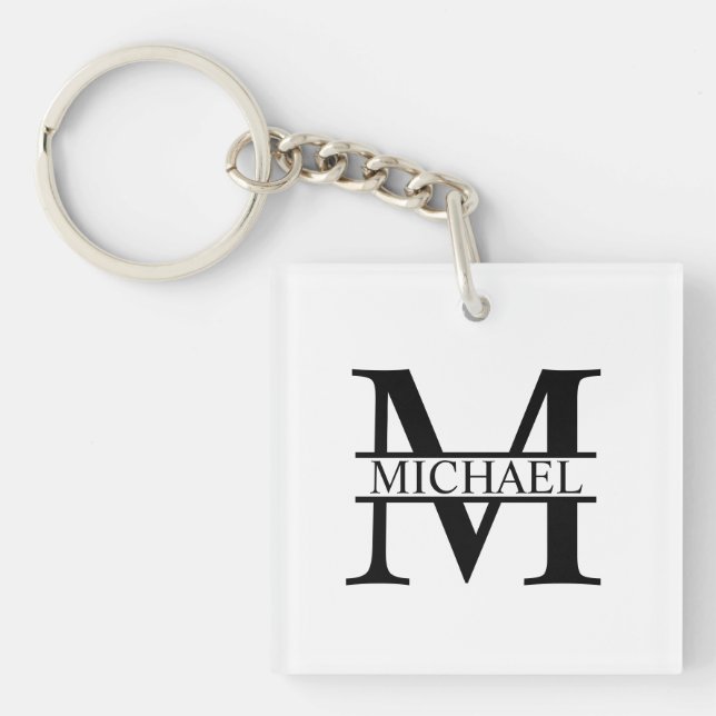 Personalized Monogram and Name Keychain (Front)