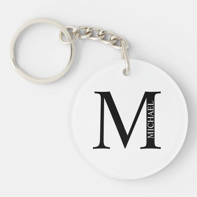 Personalized Monogram and Name Keychain (Front)