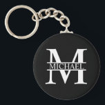 Personalized Monogram and Name Keychain<br><div class="desc">Personalized Monogram and Name Gifts
featuring personalized monogram and name in classic serif font style.

Perfect as father's day gifts for dad,  gifts for grandfather,  husband,  groom,  best man,  groomsmen and more.</div>