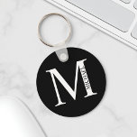 Personalized Monogram and Name Keychain<br><div class="desc">Personalized Monogram and Name Gift
features personalized monogram and name in classic serif font style.

Perfect as father's day gifts for dad,  gifts for groomsmen and for any special occasions.</div>