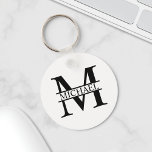 Personalized Monogram and Name Keychain<br><div class="desc">Personalized Monogram and Name Gifts
featuring personalized monogram and name in classic serif font style.

Perfect as father's day gifts for dad,  gifts for grandfather,  husband,  groom,  best man,  groomsmen and more.</div>