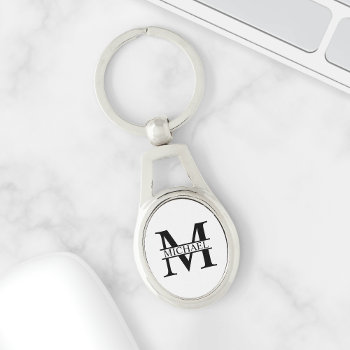 Personalized Monogram And Name Keychain by manadesignco at Zazzle