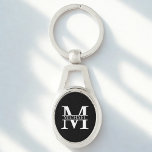 Personalized Monogram and Name Keychain<br><div class="desc">Personalized Monogram and Name Gifts
featuring personalized monogram and name in classic serif font style.

Perfect as father's day gifts for dad,  gifts for grandfather,  husband,  groom,  best man,  groomsmen and more.</div>