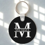 Personalized Monogram and Name Keychain<br><div class="desc">Personalized Monogram and Name Gifts
featuring personalized monogram and name in classic serif font style.

Perfect as father's day gifts for dad,  gifts for grandfather,  husband,  groom,  best man,  groomsmen and more.</div>