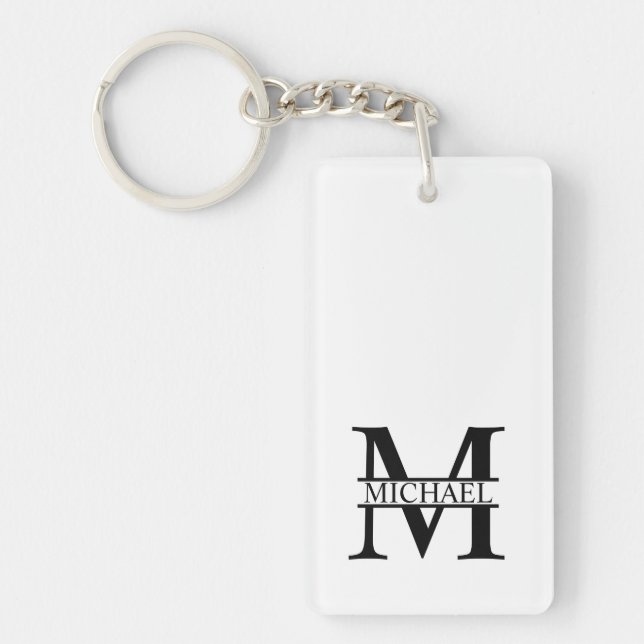 Personalized Monogram and Name Keychain (Front)