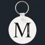 Personalized Monogram and Name Keychain<br><div class="desc">Personalized Monogram and Name Gift
features personalized monogram and name in classic serif font style.

Perfect as father's day gifts for dad,  gifts for groomsmen and for any special occasions.</div>