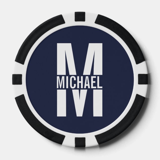 Personalized Monogram and Name Keychain Poker Chips (Front)
