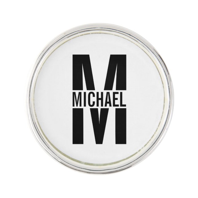 Personalized Monogram and Name Lapel Pin (Front)