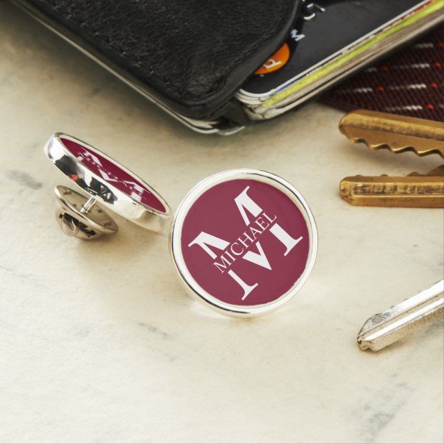 Personalized Monogram and Name Lapel Pin (In Situ)