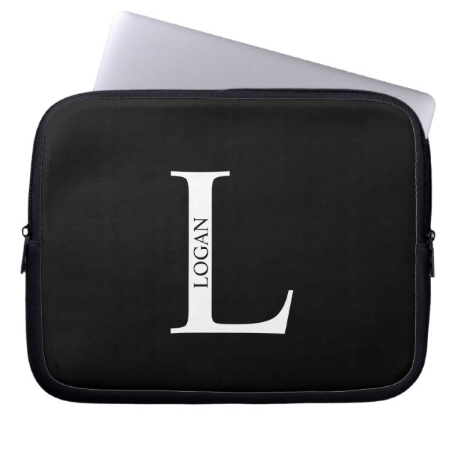 Personalized Monogram and Name Laptop Sleeve (Front)