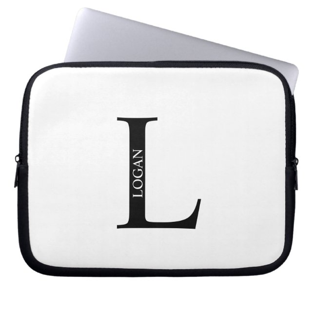 Personalized Monogram and Name Laptop Sleeve (Front)