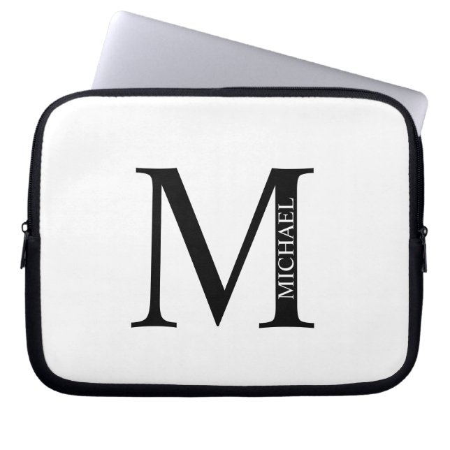Personalized Monogram and Name Laptop Sleeve (Front)