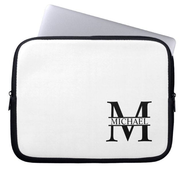 Personalized Monogram and Name Laptop Sleeve (Front)