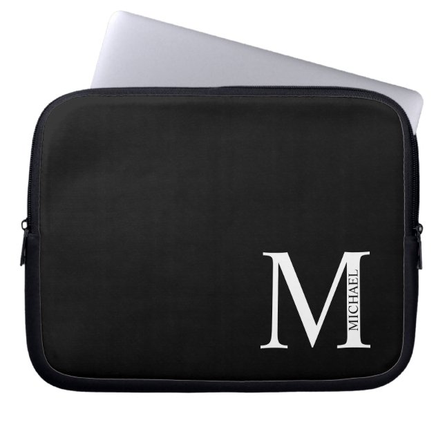 Personalized Monogram and Name Laptop Sleeve (Front)