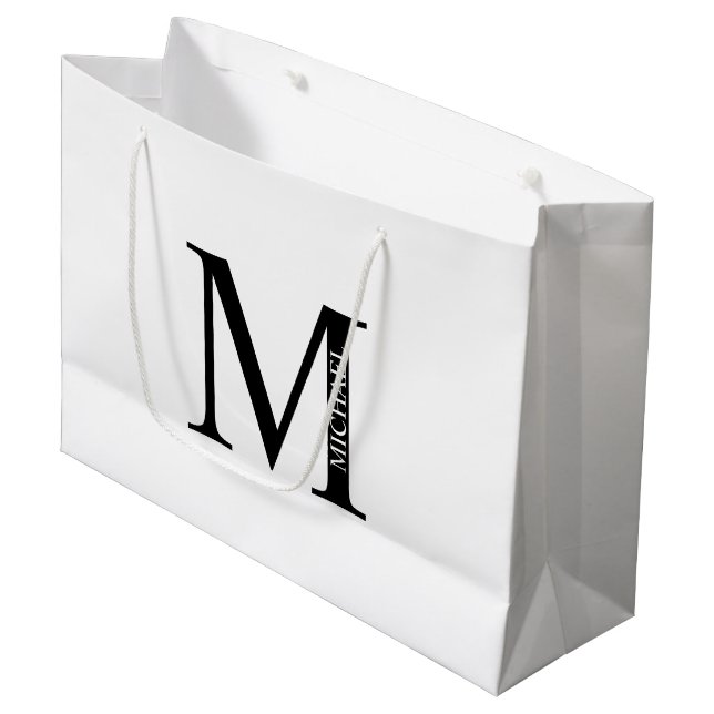 Personalized Monogram and Name Large Gift Bag (Front Angled)